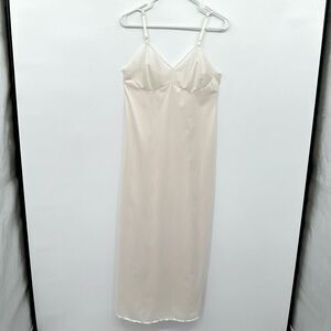Vintage‎ Vanity Fair Slip Dress Maxi Size 36 LL Medium Side Slit Adjustable USA